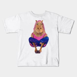 Capybara yoga Kids T-Shirt